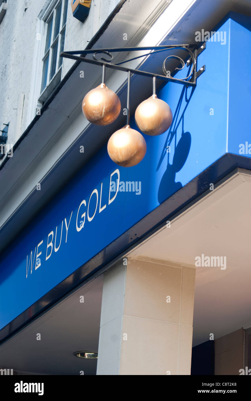 Les trois balles signer des monts-de-shop Banque D'Images
