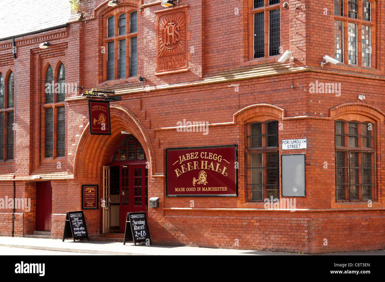L'Jabez Clegg Beer Hall, près d'Oxford Street, Portsmouth Road, Manchester, England, UK. Autrefois le saint nom Hall, 1892. Banque D'Images