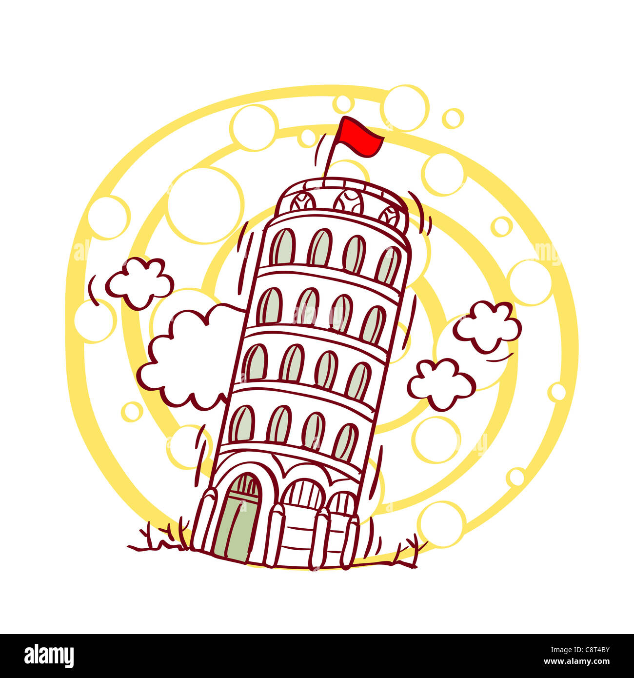 Illustration de la Tour Penchée de Pise Banque D'Images