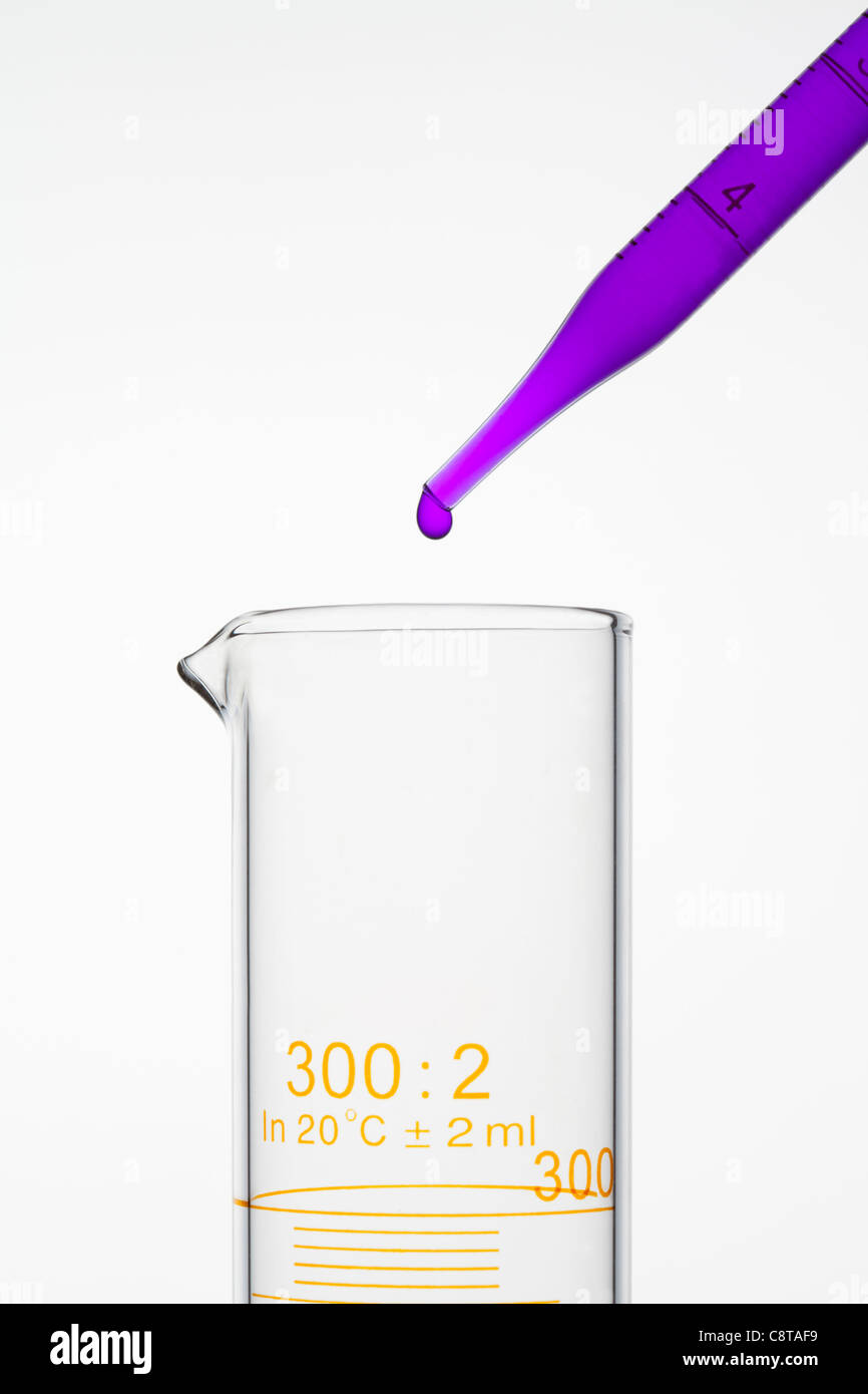 Pot et de chute avec compte-gouttes Banque D'Images