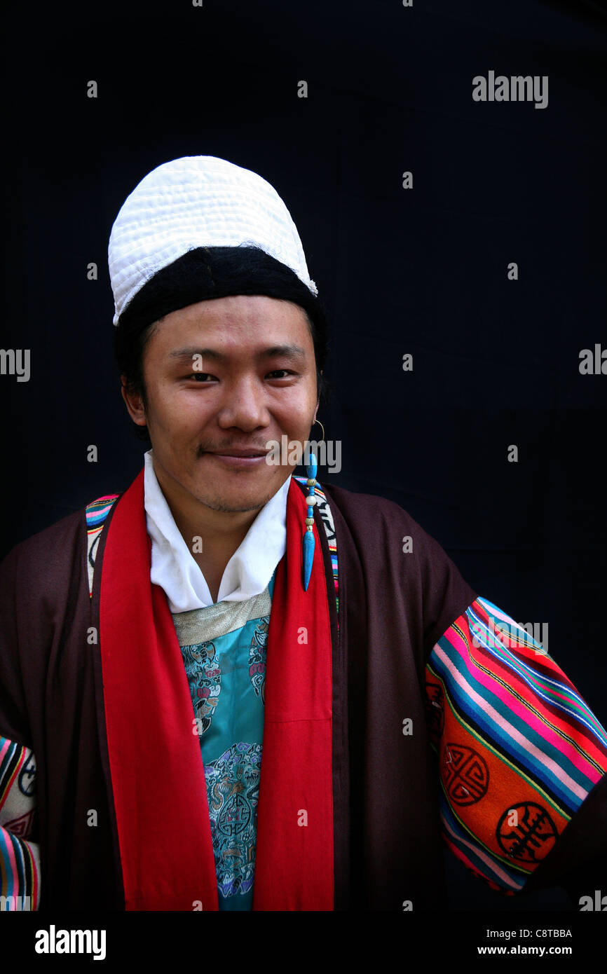 Groupe de danse tibétaine au Népal, Katmandou Banque D'Images