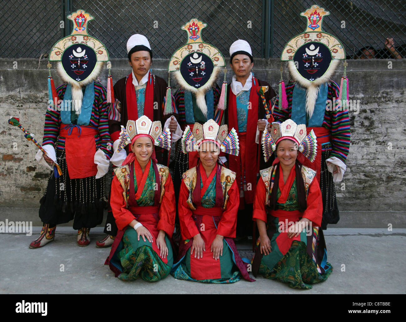 Groupe de danse tibétaine au Népal, Katmandou Banque D'Images