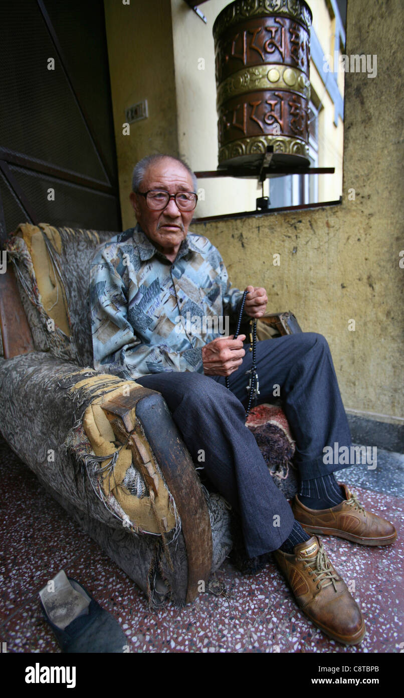 Maison de la vieillesse au Népal Banque D'Images