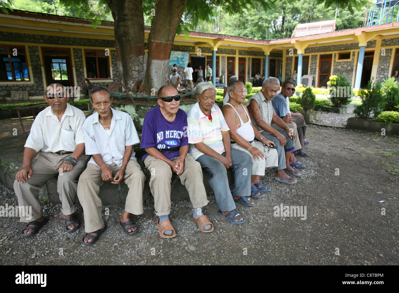 Maison de la vieillesse au Népal Banque D'Images
