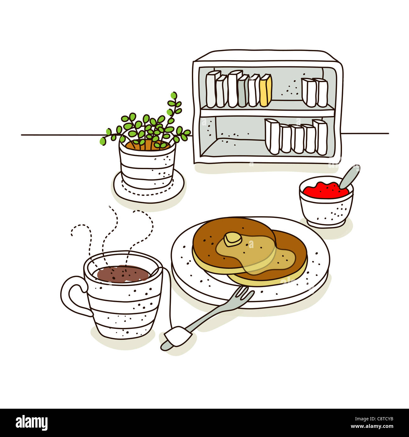 Petit-déjeuner de crêpes Banque D'Images