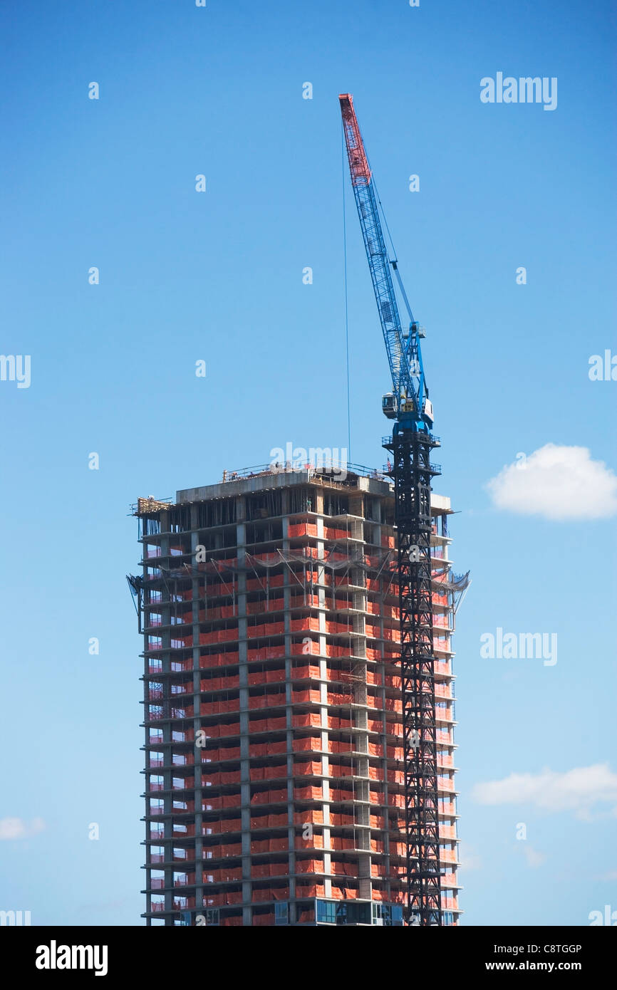 USA, New York State, New York, Manhattan, gratte-ciel en construction Banque D'Images