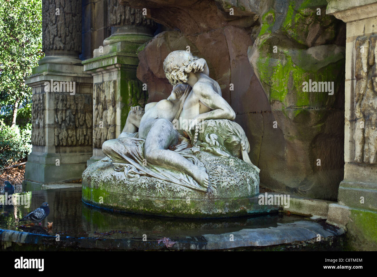 Paris, jardin du Luxembourg, la fontaine de Médicis Banque D'Images