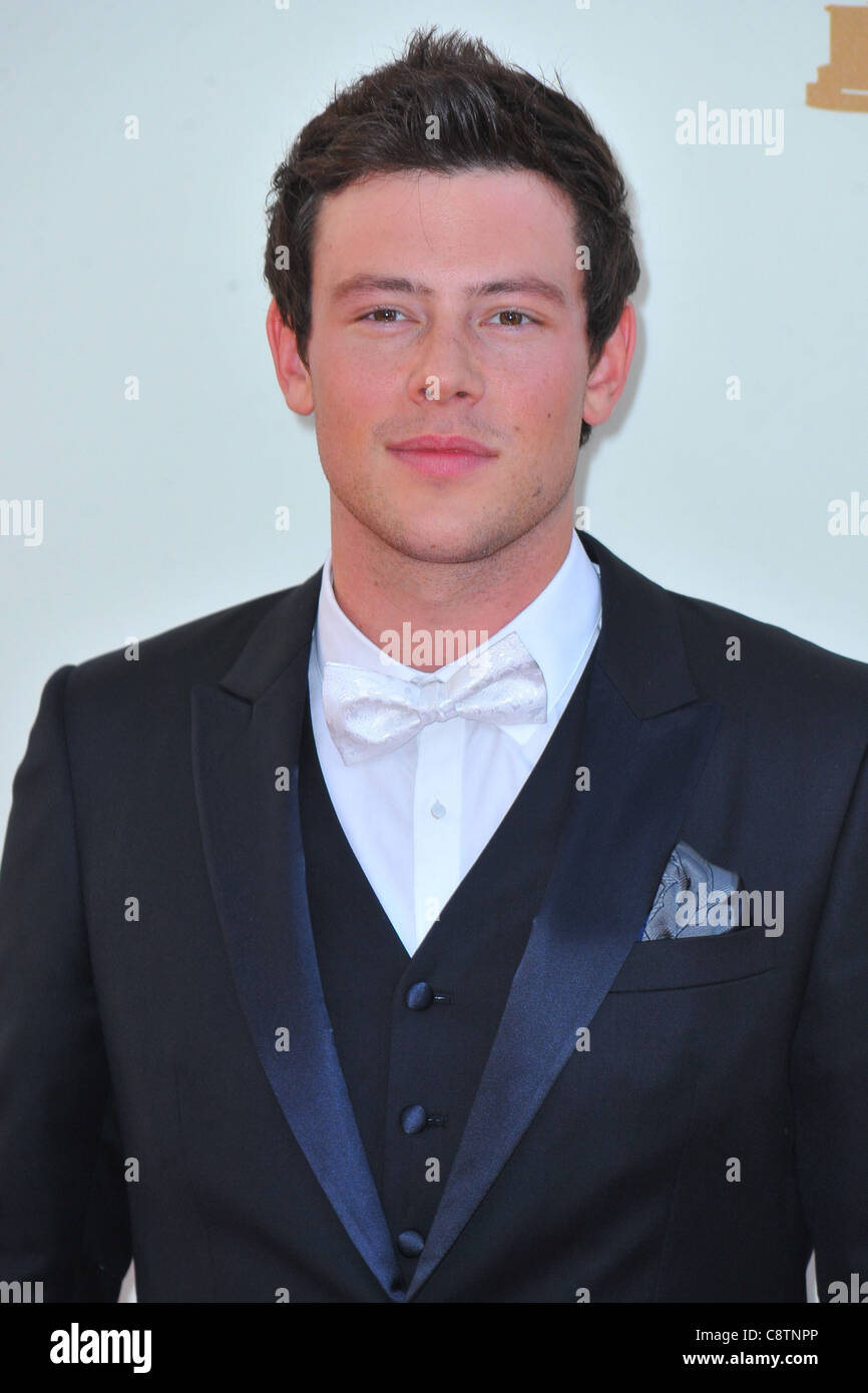 Cory Monteith aux arrivées pour la 63e Primetime Emmy Awards - Arrivals 1, Nokia Theatre à Los Angeles. Vivre, Los Angeles, CA Banque D'Images