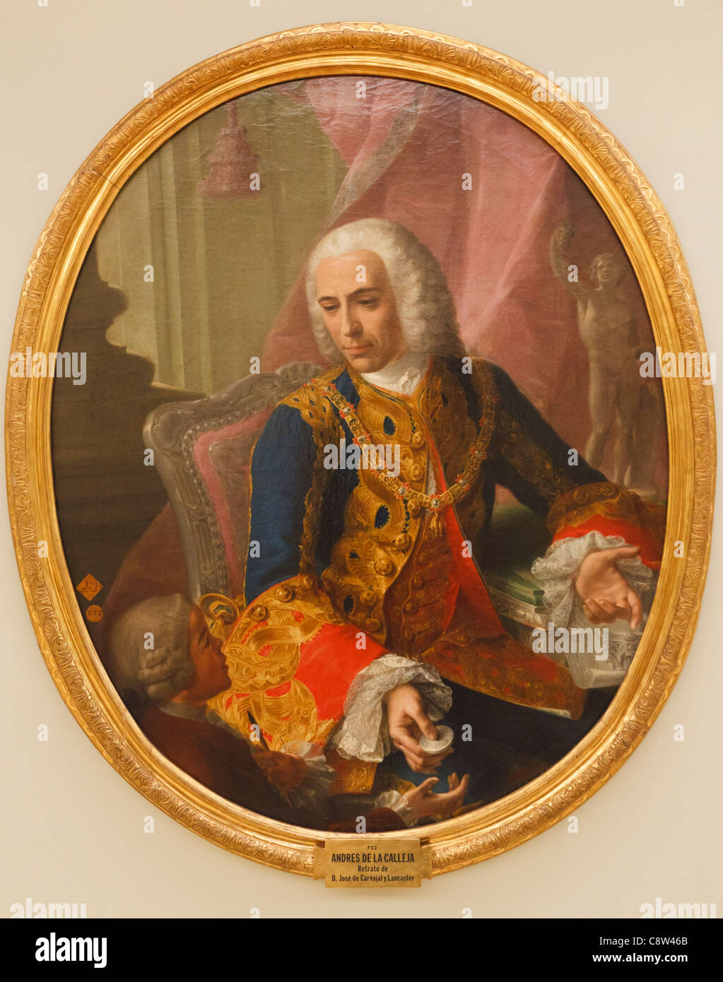 Don José de Carvajal y Lancaster, avec le garçon Mariano Sanchez. Carvajal, 1698 -1754, était un diplomate espagnol. Banque D'Images