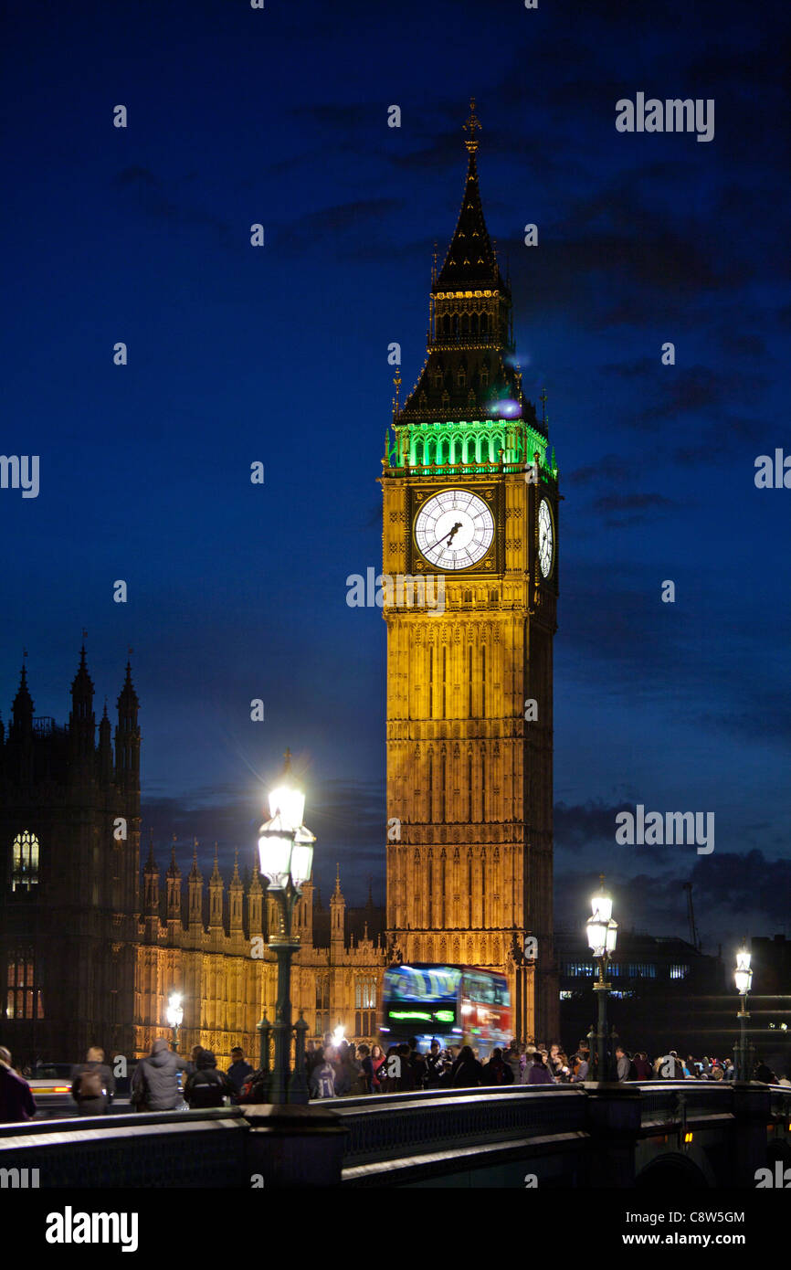 Big Ben, Londres, dans la soirée Banque D'Images