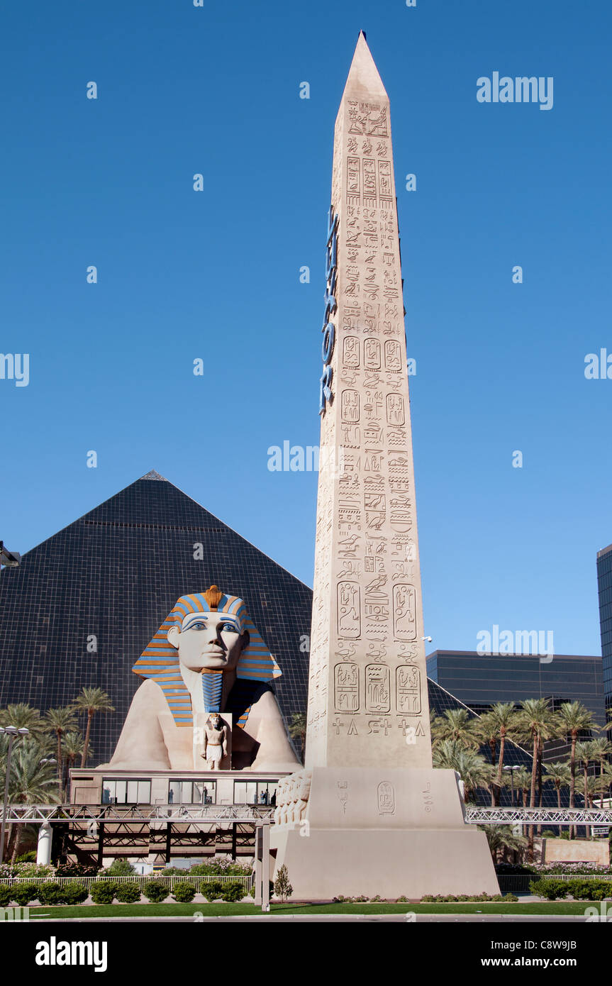 Obélisque de Louxor Casino Las Vegas Nevada jeu Pyramide Sphinx capitale du monde United States Banque D'Images