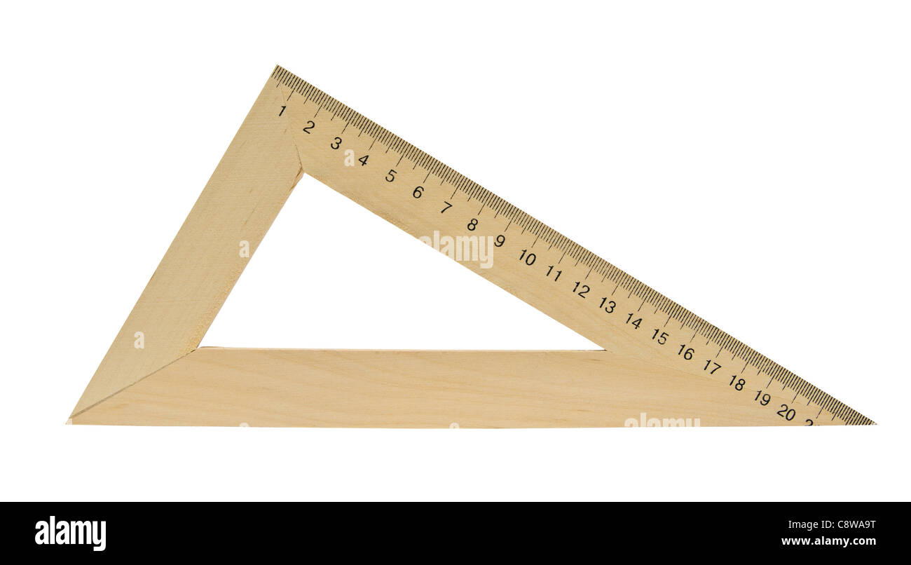 Triangle en bois est isolé sur fond blanc Banque D'Images