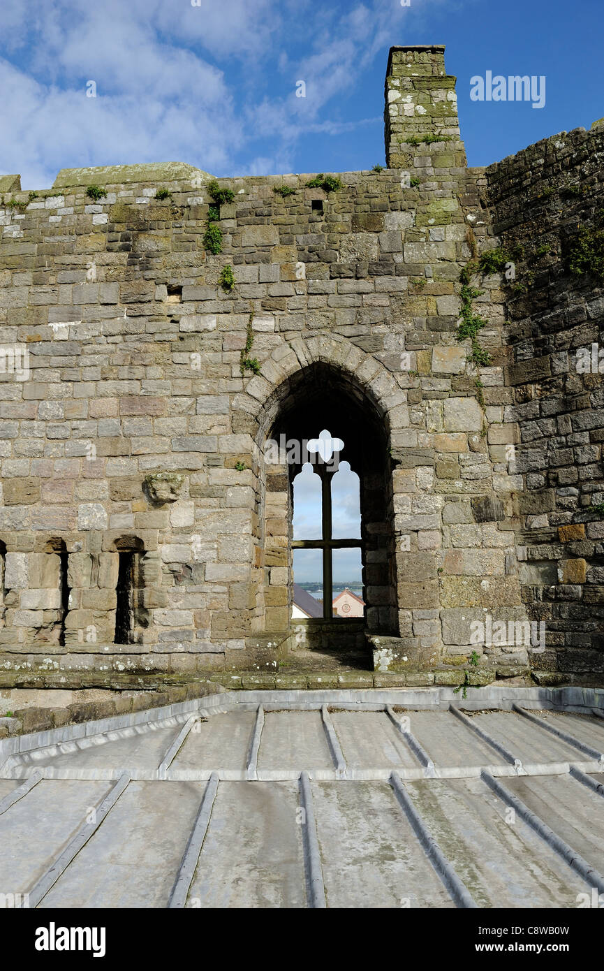 Toit au plomb sur château de Caernarfon gwynedd North Wales UK Banque D'Images