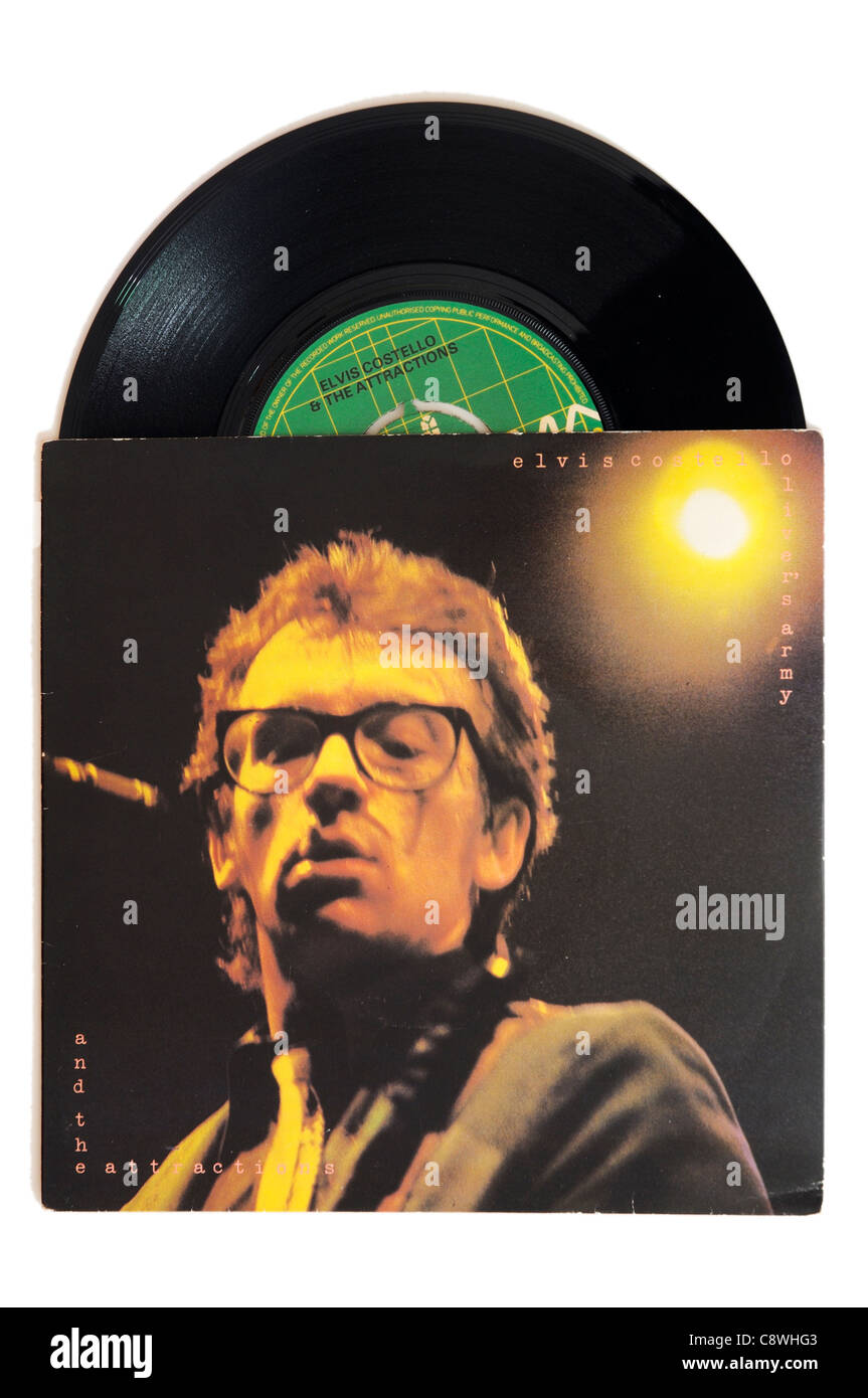 Elvis Costello Oliver's Army 7' seule Banque D'Images