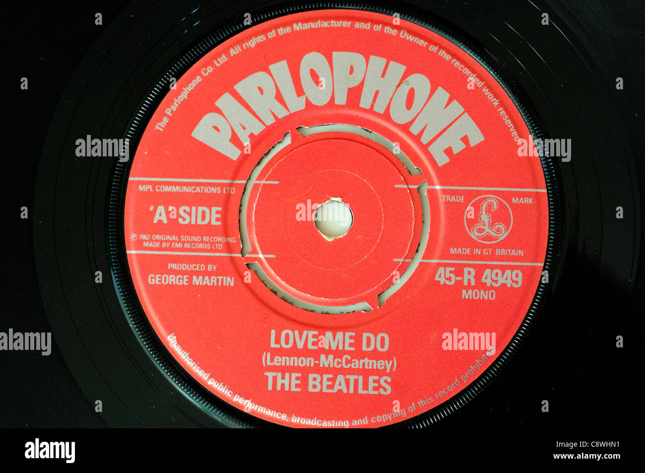 The Beatles Love Me Do mono original Parlophone 7'single Banque D'Images