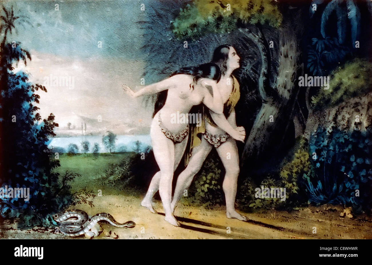 Adam et Eve chassés du paradis Banque D'Images