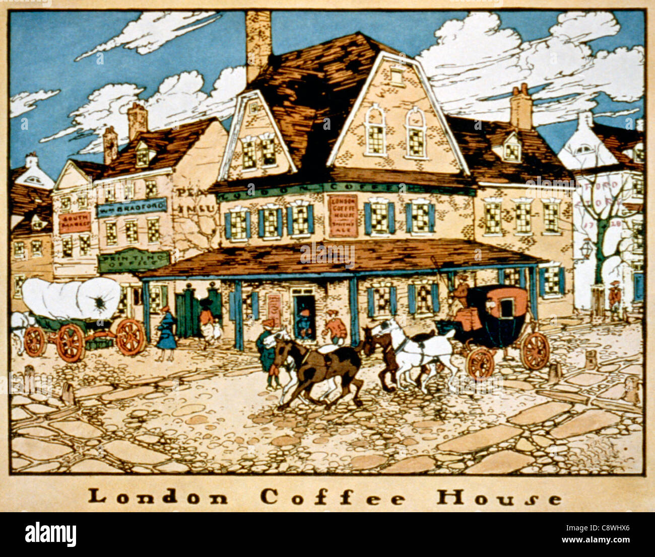 London Coffee House - Pre-Revolutionary tavernes et les auberges à Philadelphie, Pennsylvanie Banque D'Images