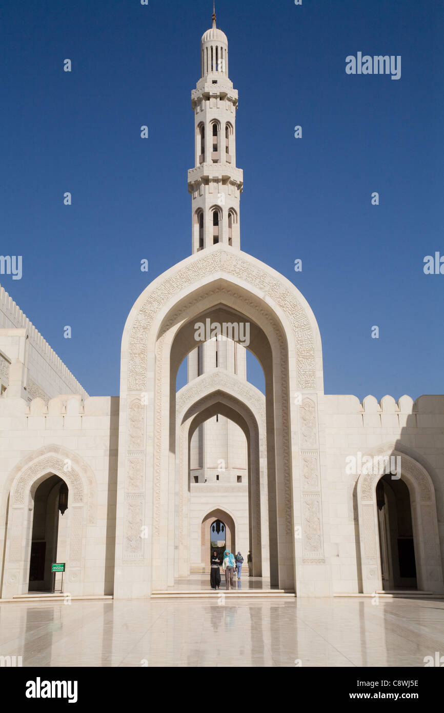 Mosquée Sultan Qaboos à Mascate. Banque D'Images