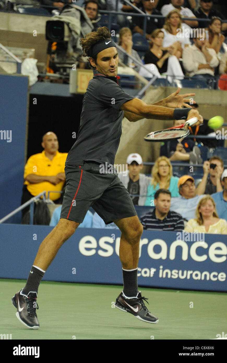 Roger Federer participe à l'US Open de Tennis 2011 présences-championnat lundi USTA Billie Jean King National Tennis Center Banque D'Images