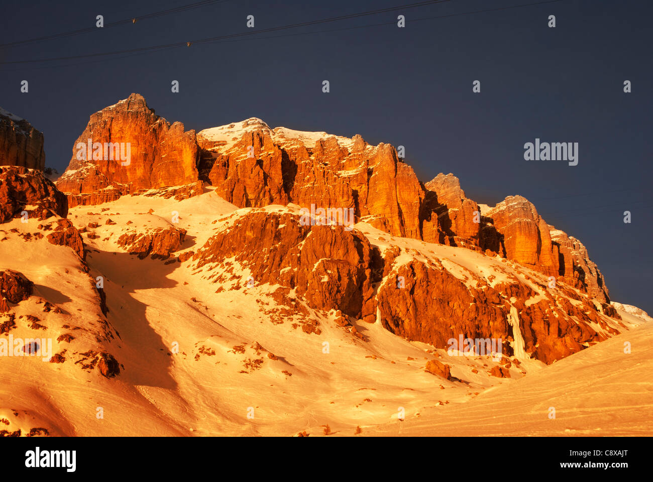 En hiver, les Dolomites au patrimoine mondial de l'humanité panorama de montagne Banque D'Images