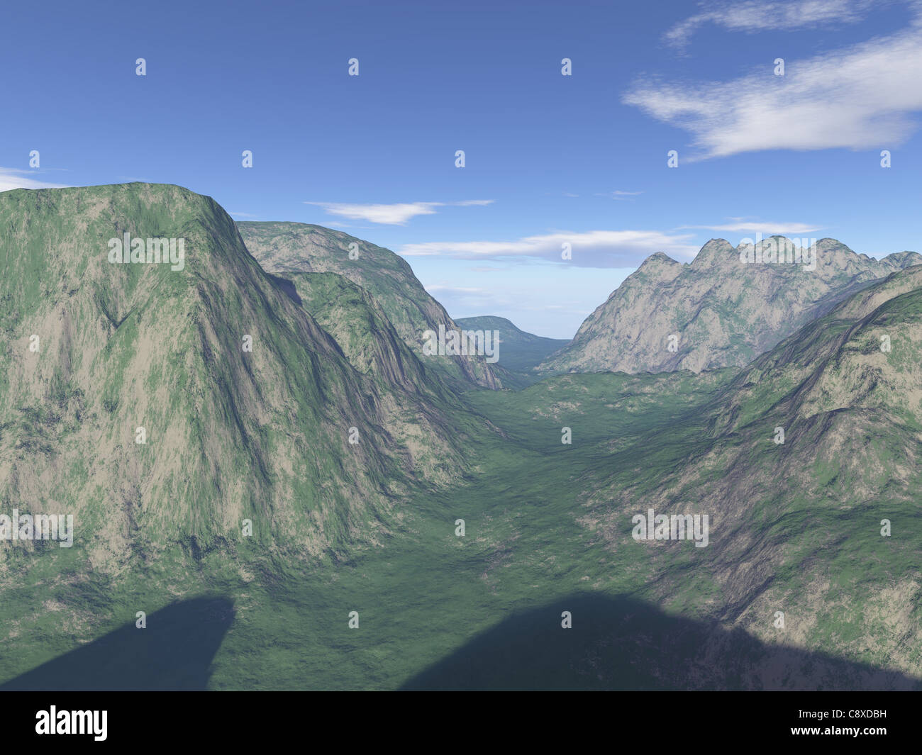 Paysages de montagne créé par ordinateur Banque D'Images