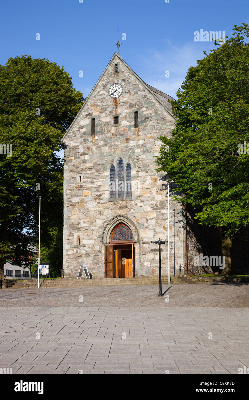 Cathédrale de Stavanger en 1125 Anglo-Roman bulit de style. Banque D'Images
