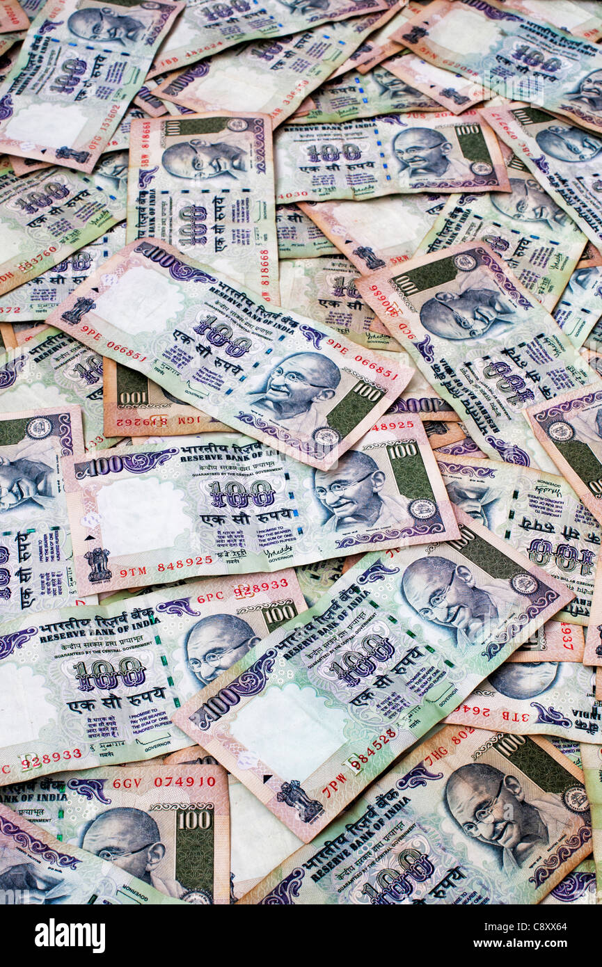 Roupie indienne 100 notes Banque D'Images