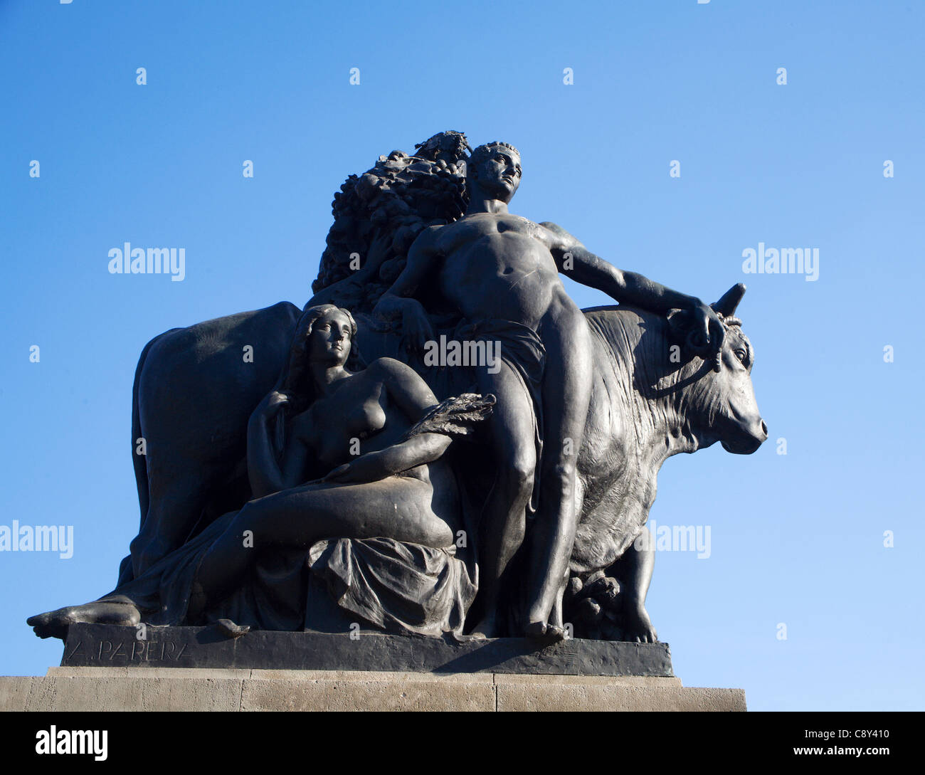 Barcelone - mythologie - statue en bronze Banque D'Images