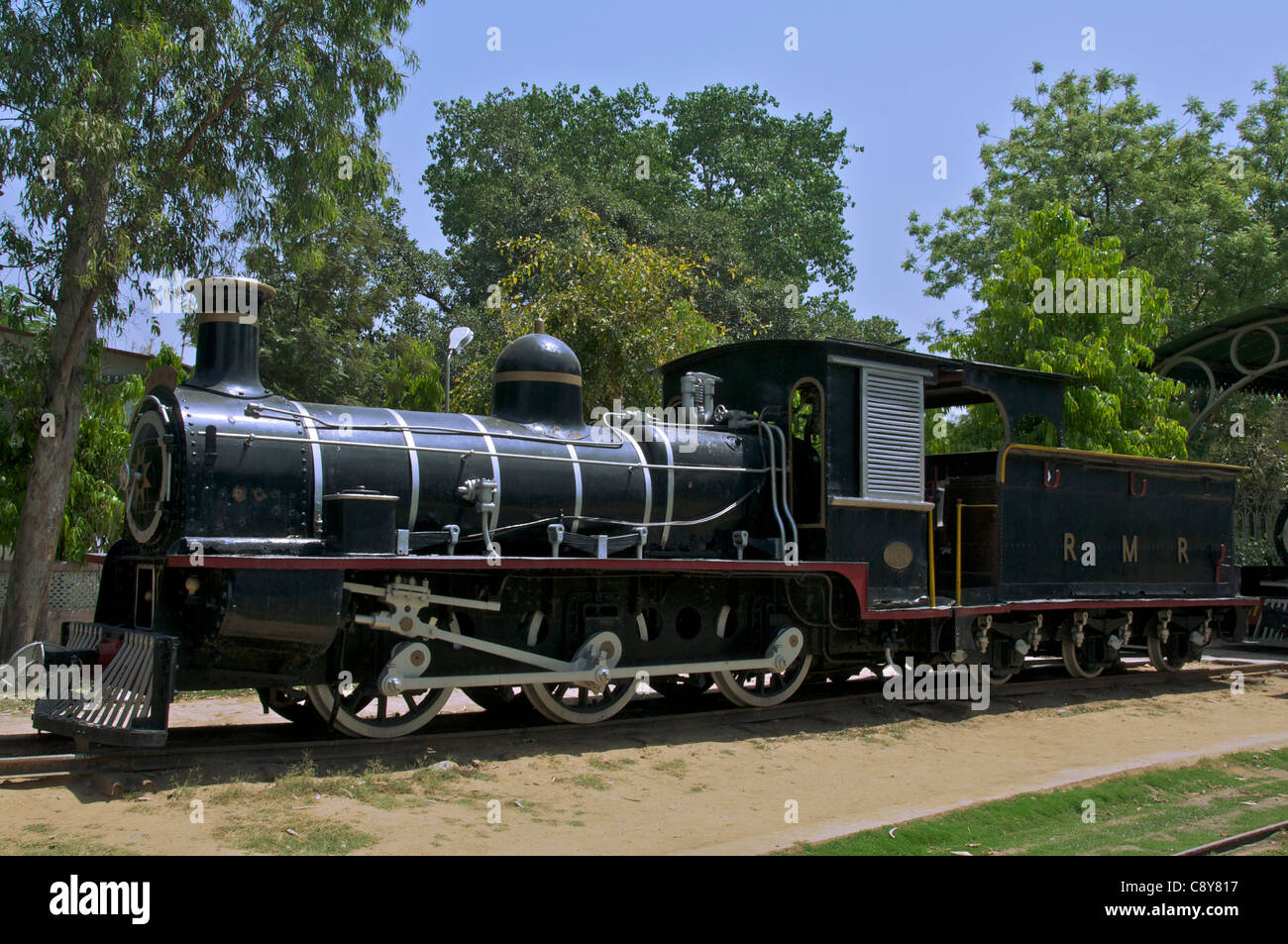 Vieille locomotive à vapeur Musée National du chemin de fer New Delhi Inde Banque D'Images
