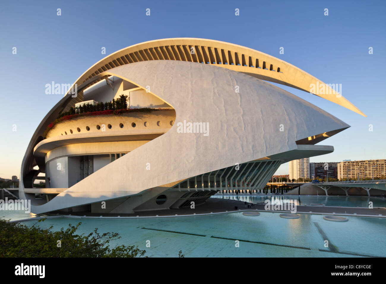 Le Palau de les Arts Reina Sofia par Calatrava , Valencia, Espagne Banque D'Images