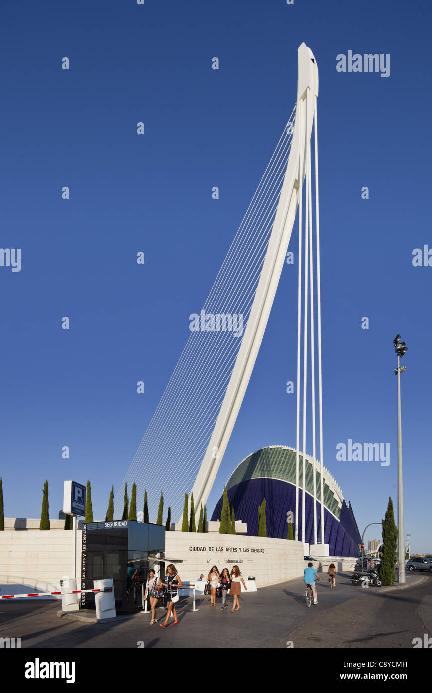 Agora, Puente de l Assut, pont, Cité des sciences, Calatrava, Valencia, Espagne Banque D'Images
