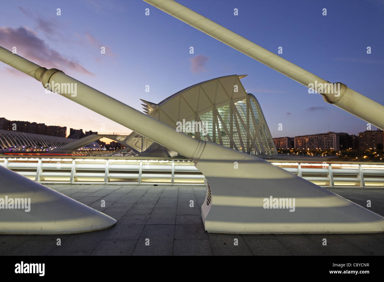 Cité des sciences et des arts par l'architecte Santiago Calatrava, Valencia , Espagne Banque D'Images