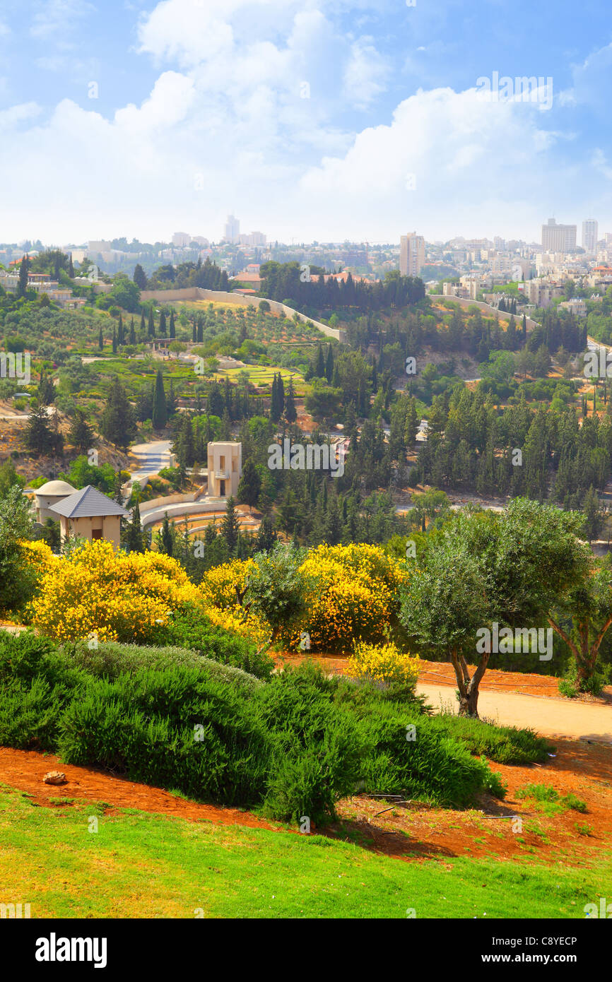 Vue d'été de Jérusalem, Israël Banque D'Images