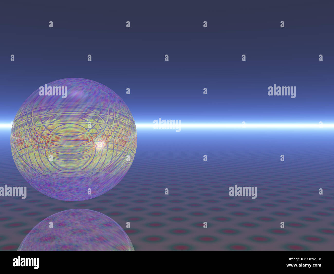Abstract réfléchissant la lumière sphère (CGI) Banque D'Images