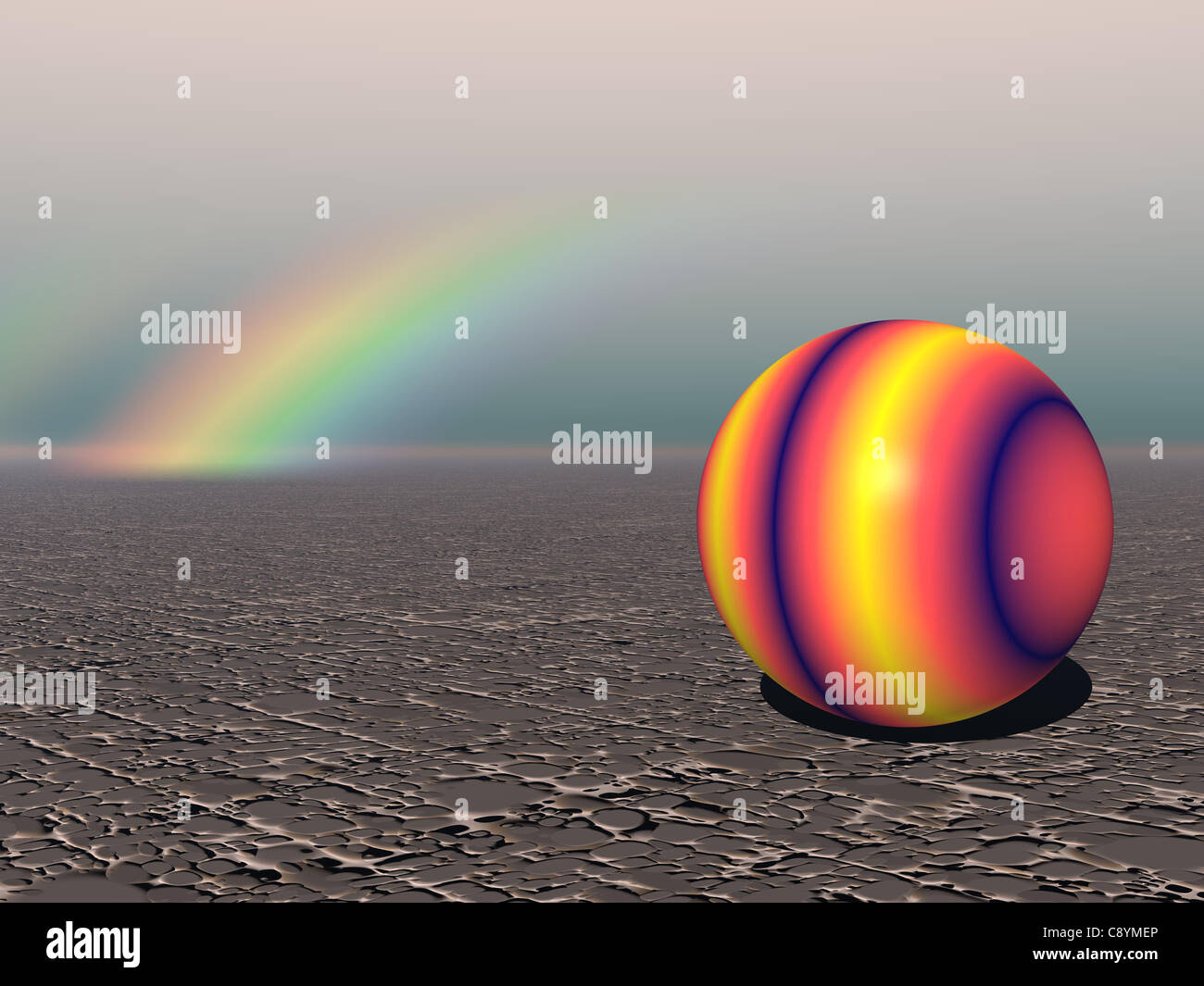 Abstract - Sphère colorée avec Rainbow (CGI) Banque D'Images