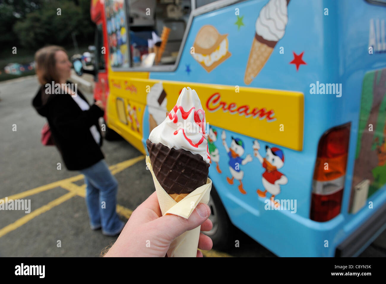 En face de la crème glacée la crème glacée van england uk Banque D'Images