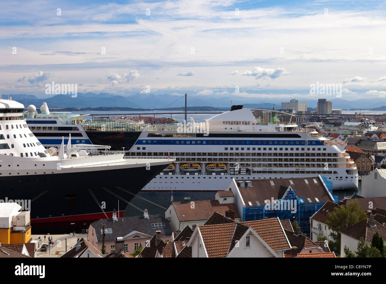 La ville norvégienne de Stavanger, fréquentés par les touristes de partout dans le monde. Banque D'Images