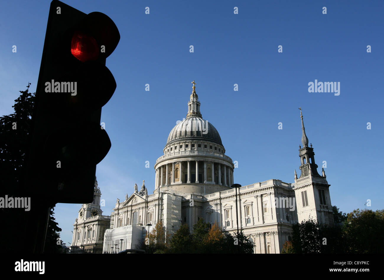 Une vue générale de la Cathédrale St Paul à Londres Banque D'Images