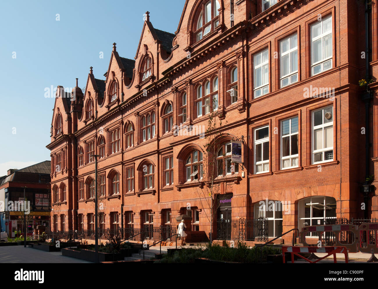 Bibliothèque publique de Wigan. Alfred Waterhouse, 1878. Abrite aujourd'hui le Musée de la vie de Wigan. Wigan, Greater Manchester, Angleterre, RU Banque D'Images