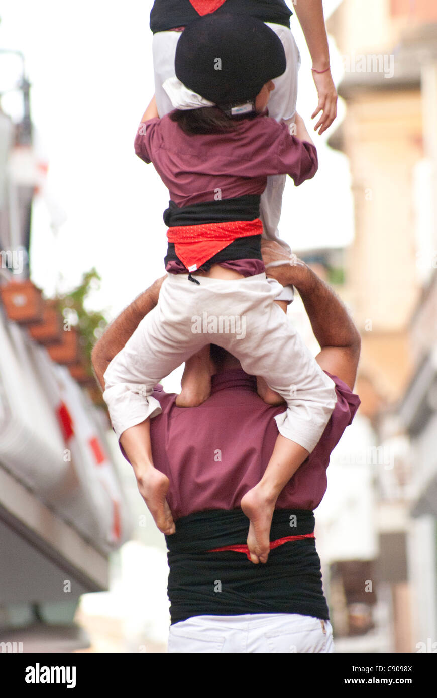 Tour des Castellers - Catalogne Banque D'Images