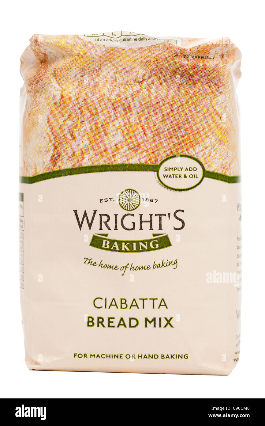 Sachet de mélange à pain ciabatta Wrights Banque D'Images