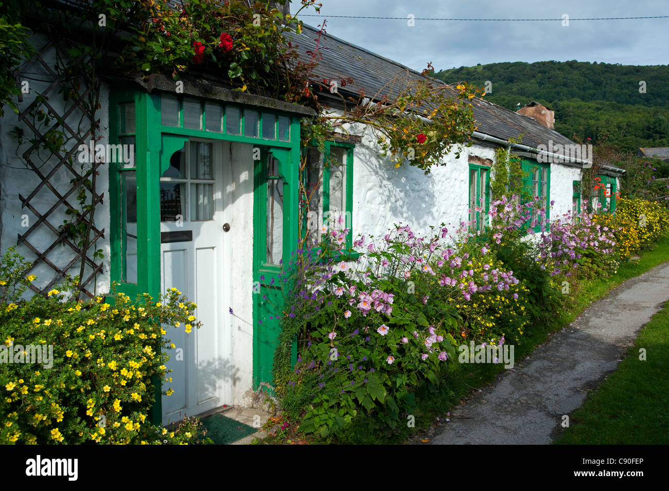 Le village de Rowen, Parc National de Snowdonia, Pays de Galles, Royaume-Uni Banque D'Images