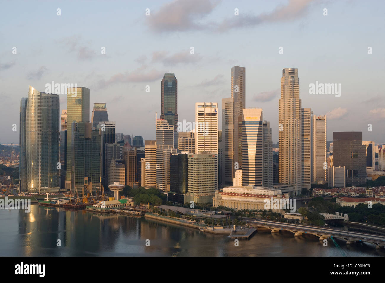 L'ensemble du quartier financier de Singapour Marina Bay Banque D'Images