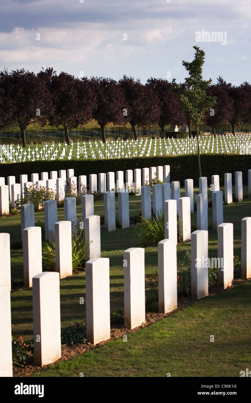 La Targette Français & British Cemetery Banque D'Images