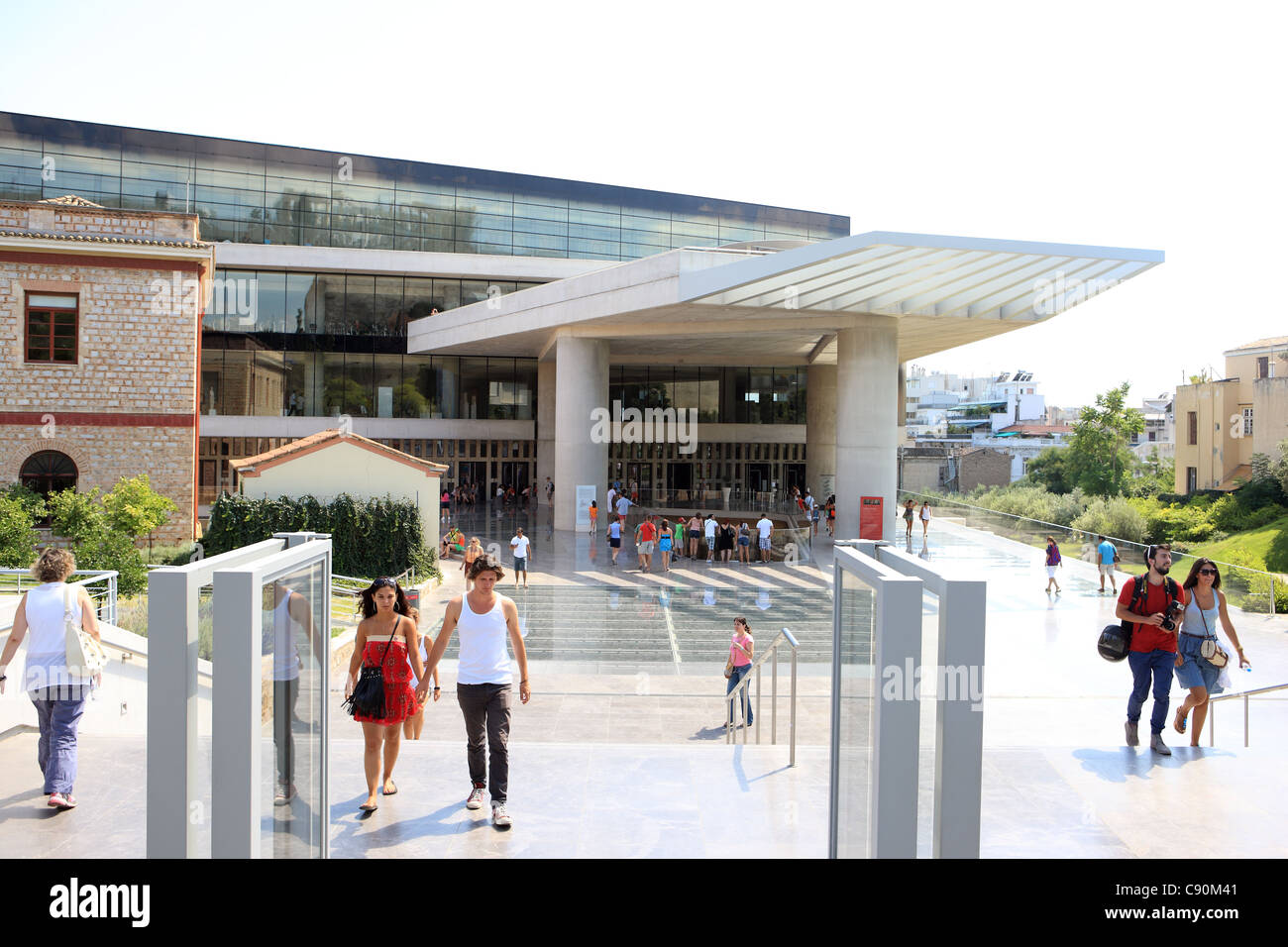 Entrée du musée de l'Acropole à Athènes, Grèce Banque D'Images