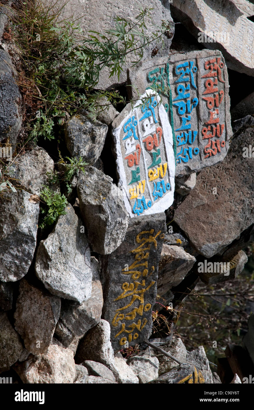 Namche Bazar est un village dans la région de Khumbu sur la route de l'Everest camp de base et répond aux trekker et touristiques comme Banque D'Images