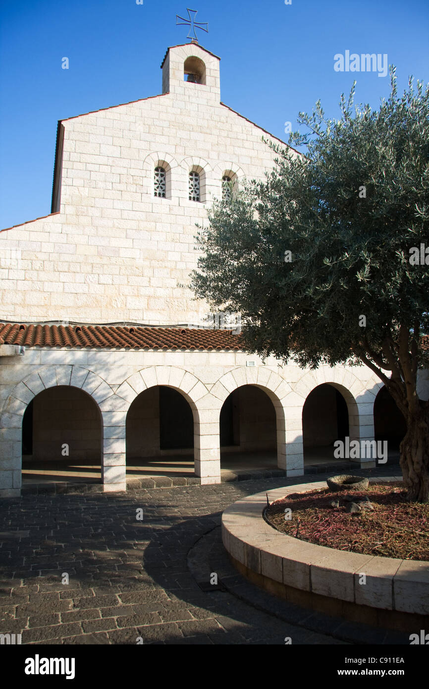 Église de la multiplication des pains et des poissons à Tabgha, Israël Banque D'Images