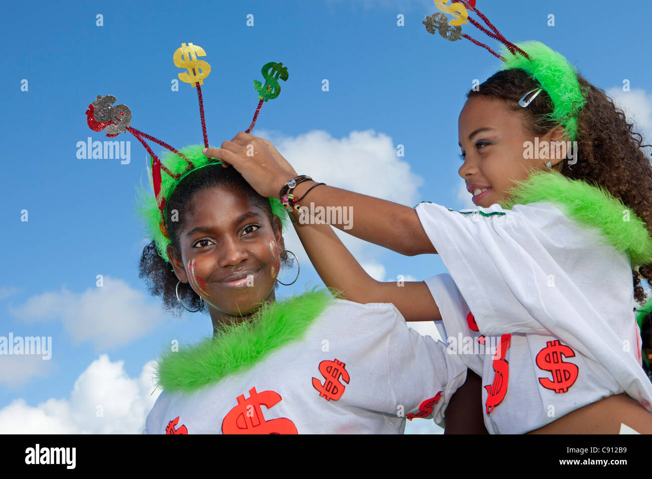 Les Pays-Bas, l'île de Bonaire, Antilles néerlandaises, Kralendijk, Carnaval. Banque D'Images