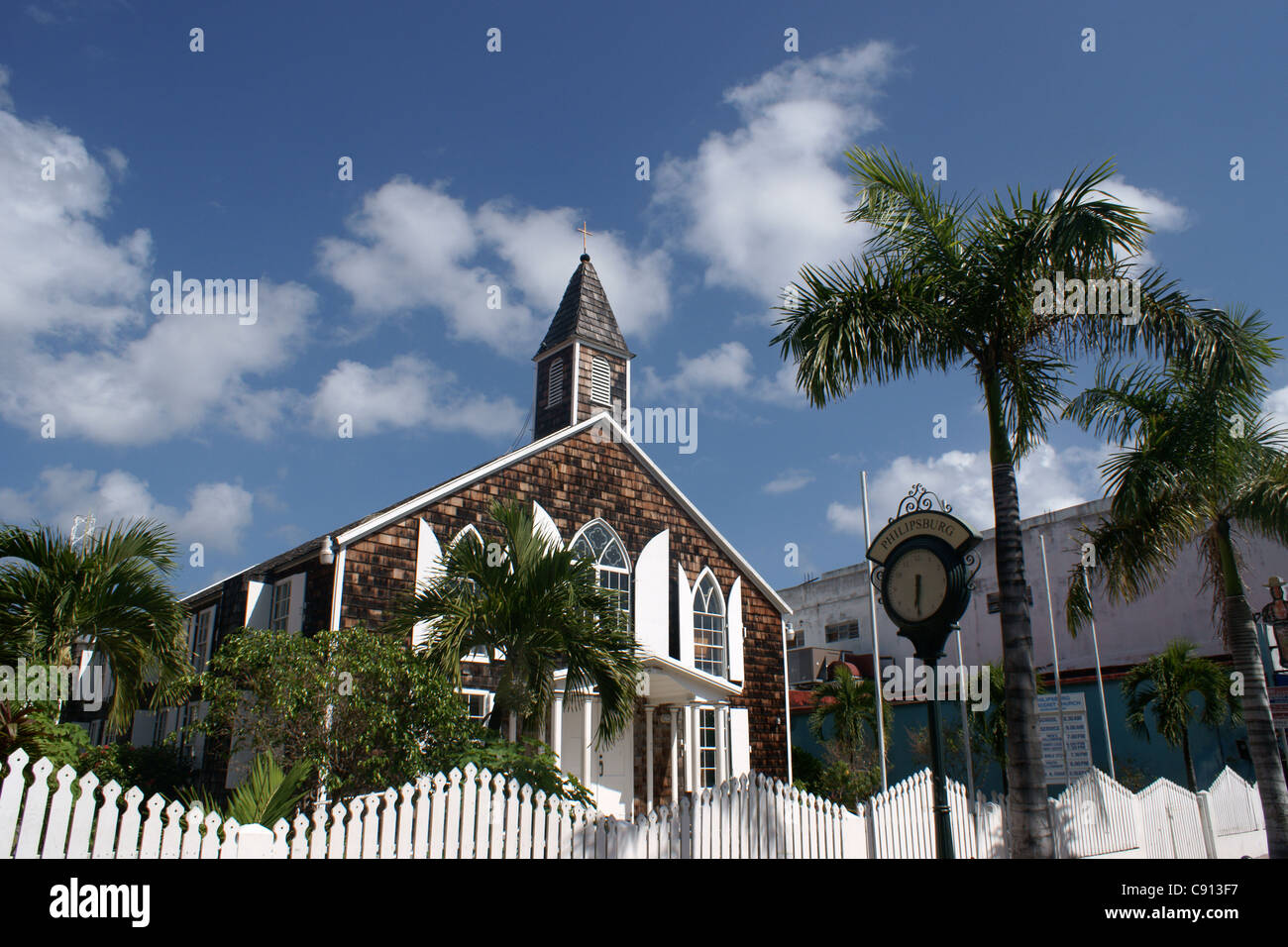 Sint Maarten est la moitié de l'île de St Martin ou St Maarten qui est divisé en territoire français et néerlandais et Banque D'Images