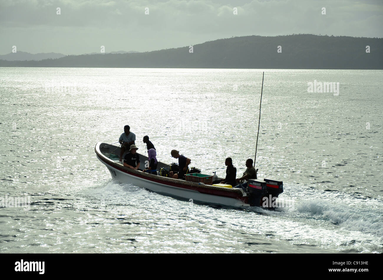 Voyage plongée à l'île de Kri, Raja Ampat islands près de la Papouasie occidentale, en Indonésie dans le triangle de corail, de l'océan Pacifique. Banque D'Images